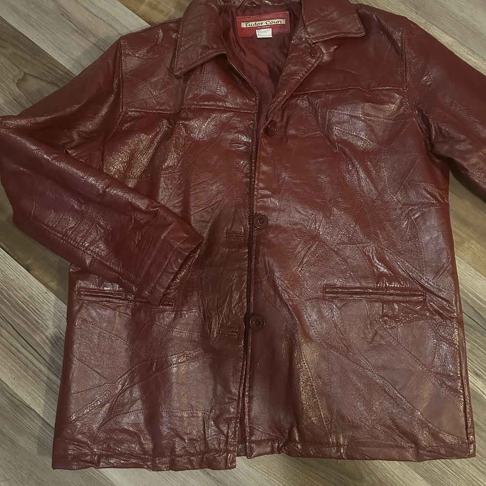 Men's Vintage Burgundy Leather Jacket